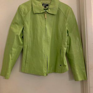 Green Leather Jacket Large